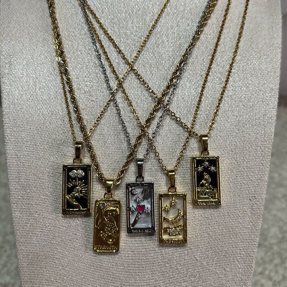 Jewelry - NEW Stainless Steel Tarot Card Pendant and Chain